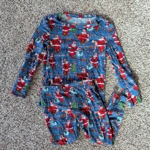 Festive Blue Santa Pajama Set
